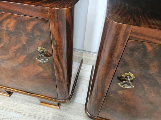 Image 1 of Art Decò Nightstands In Briar And Maple