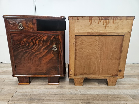 Image 1 of Art Decò Nightstands In Briar And Maple