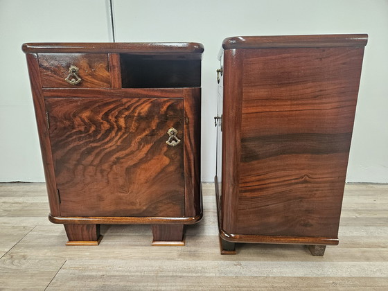 Image 1 of Art Decò Nightstands In Briar And Maple