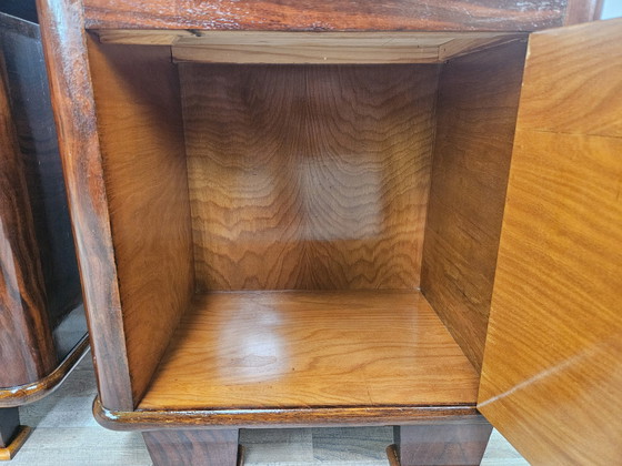 Image 1 of Art Decò Nightstands In Briar And Maple