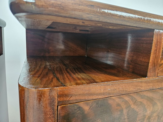 Image 1 of Art Decò Nightstands In Briar And Maple