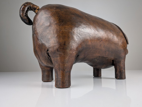 Image 1 of Leather Pig Ottoman By Dimitri Omersa, 1960S