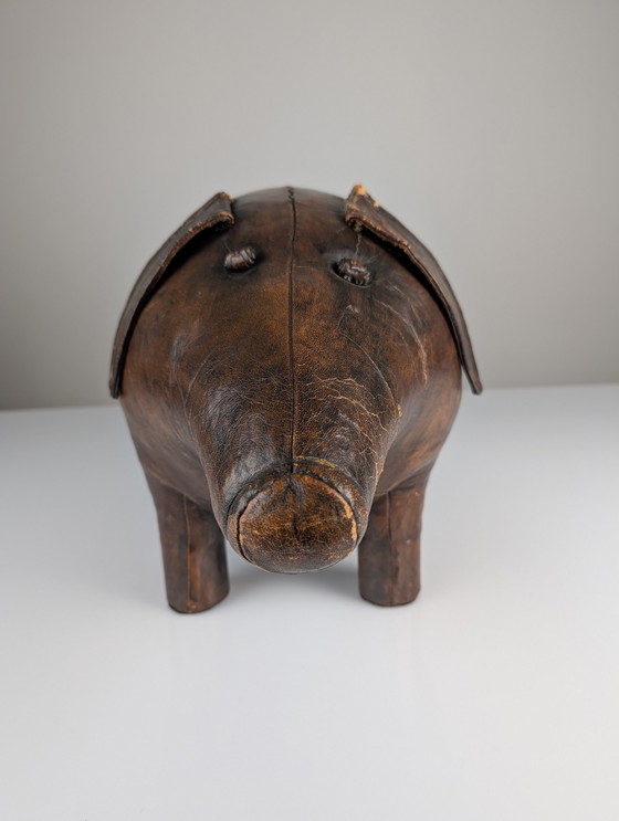 Image 1 of Leather Pig Ottoman By Dimitri Omersa, 1960S