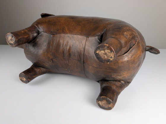 Image 1 of Leather Pig Ottoman By Dimitri Omersa, 1960S