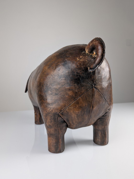 Image 1 of Leather Pig Ottoman By Dimitri Omersa, 1960S