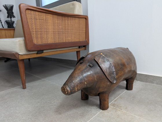 Image 1 of Leather Pig Ottoman By Dimitri Omersa, 1960S