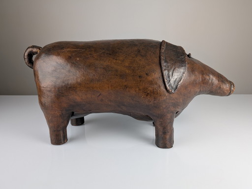 Leather Pig Ottoman By Dimitri Omersa, 1960S