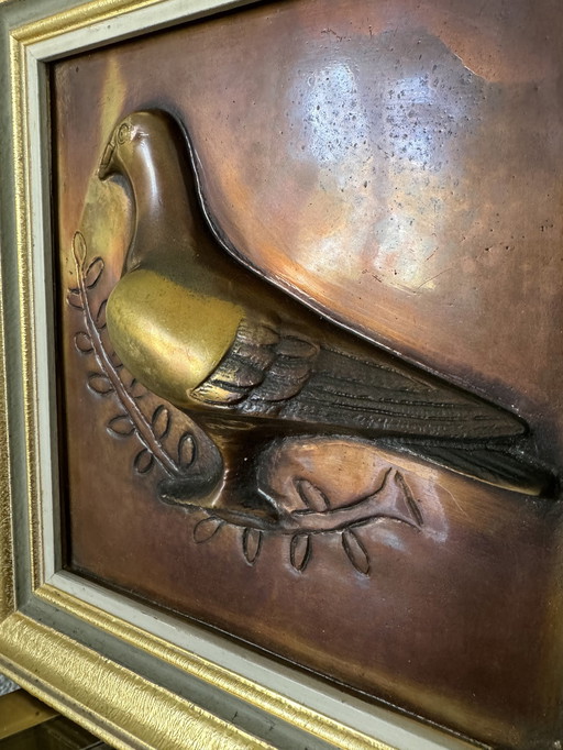 Bronze painting Dove 60's