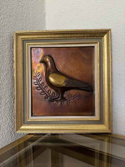 Bronze painting Dove 60's