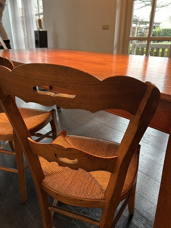 Image 1 of Cherry Dining Table With 6 French Chairs