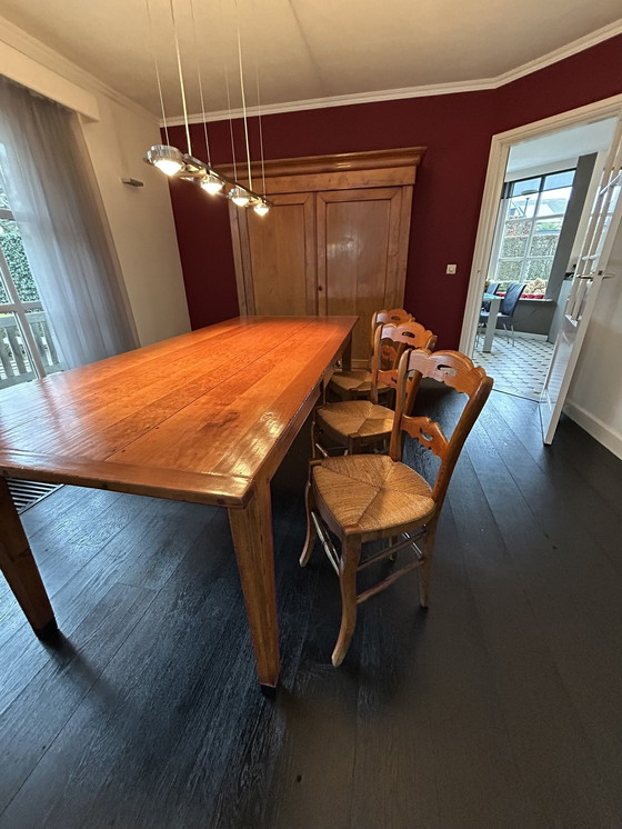 Image 1 of Cherry Dining Table With 6 French Chairs