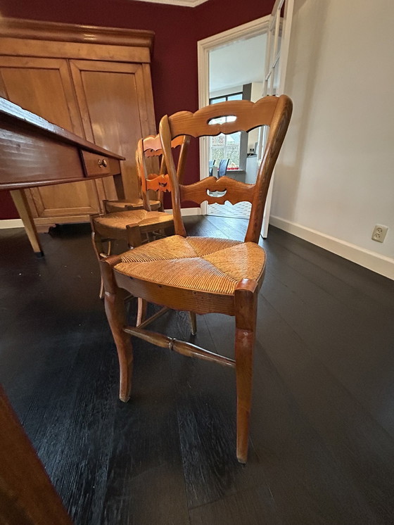 Image 1 of Cherry Dining Table With 6 French Chairs