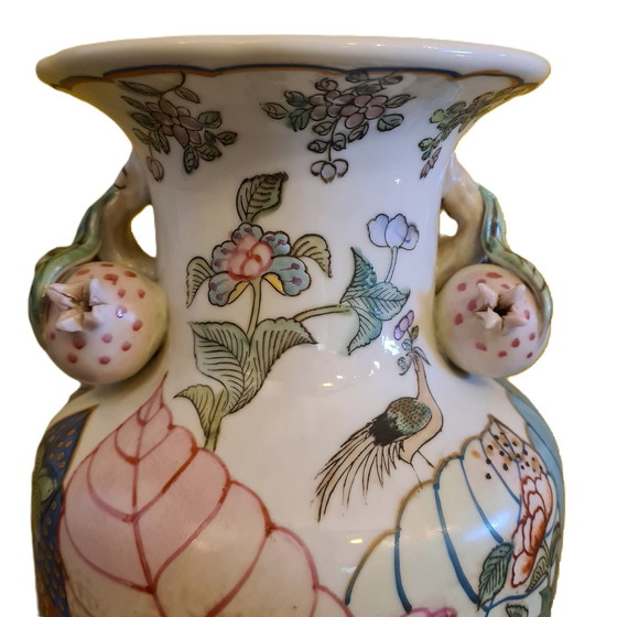 Image 1 of Vintage famille Pink Chinese porcelain vase