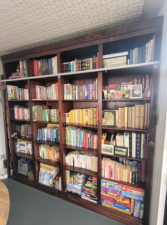 Image 1 of Handmade mahogany bookcase with ladder