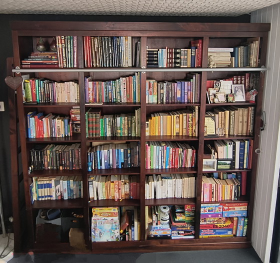 Image 1 of Handmade mahogany bookcase with ladder