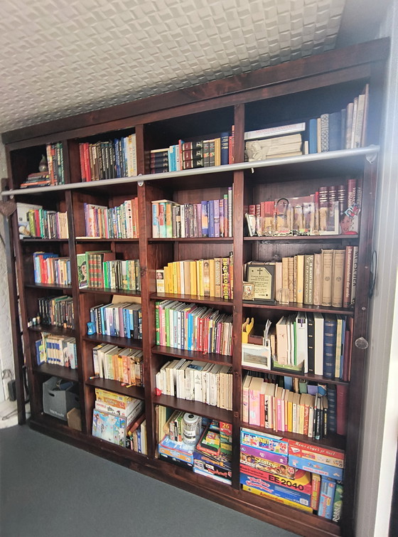 Image 1 of Handmade mahogany bookcase with ladder