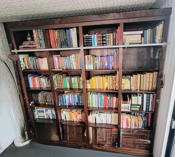 Image 1 of Handmade mahogany bookcase with ladder