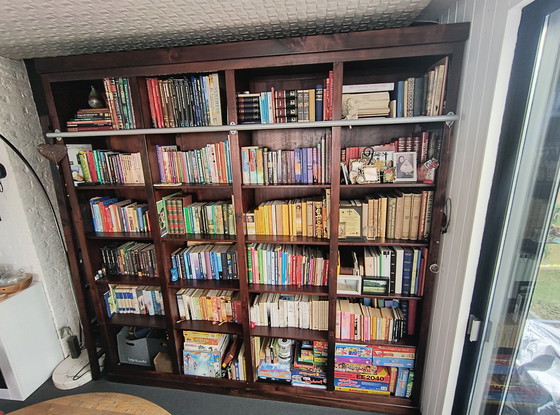 Image 1 of Handmade mahogany bookcase with ladder