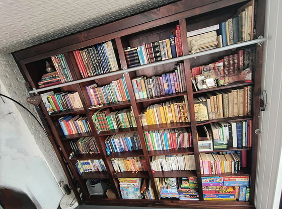 Image 1 of Handmade mahogany bookcase with ladder