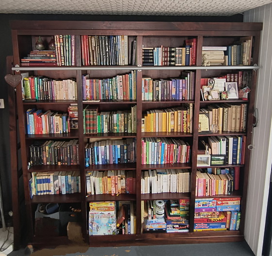 Image 1 of Handmade mahogany bookcase with ladder