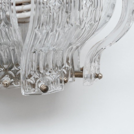 Image 1 of Pair of vintage glass and metal wall lamp, Italy 1970