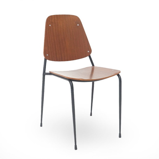 Chair With Seat And Back In Curved Plywood, 1960S 