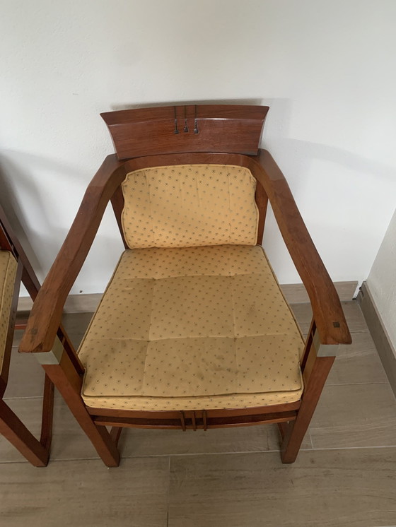 Image 1 of 2 Pieces Schuitema Art Deco Dining Chairs With Armrests