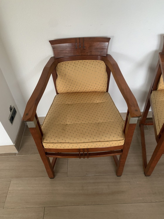 Image 1 of 2 Pieces Schuitema Art Deco Dining Chairs With Armrests