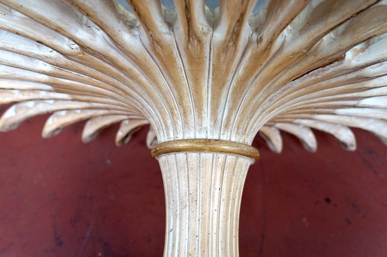 Image 1 of Table basse vintage Hollywood Regency Marguerite en bois & verre de Chelini, Florence, Italie, années 1970