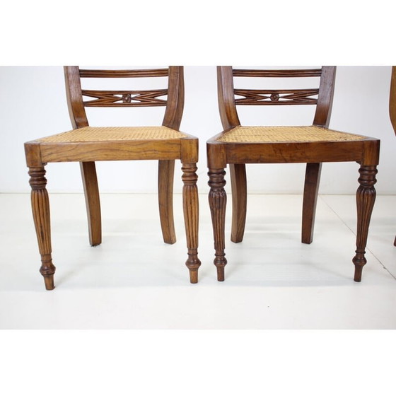 Image 1 of Set of 4 vintage dining chairs in solid wood, Czechoslovakia 1950s