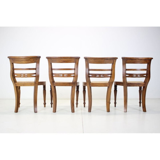 Image 1 of Set of 4 vintage dining chairs in solid wood, Czechoslovakia 1950s