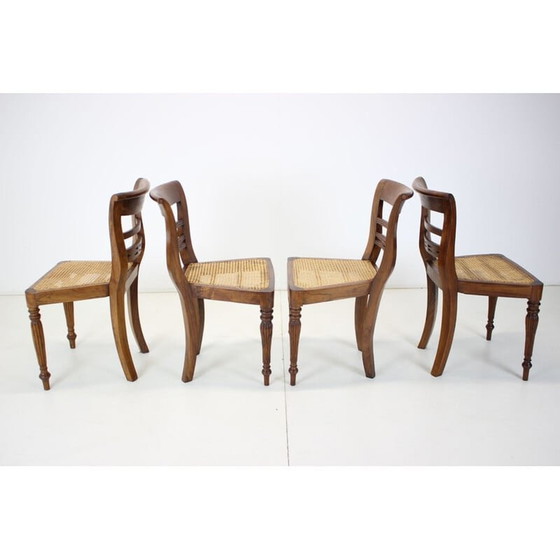 Image 1 of Set of 4 vintage dining chairs in solid wood, Czechoslovakia 1950s