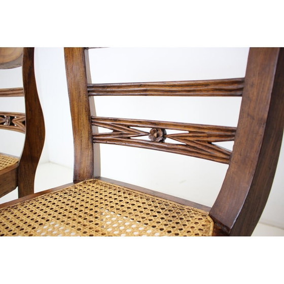 Image 1 of Set of 4 vintage dining chairs in solid wood, Czechoslovakia 1950s