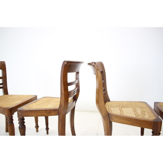 Image 1 of Set of 4 vintage dining chairs in solid wood, Czechoslovakia 1950s