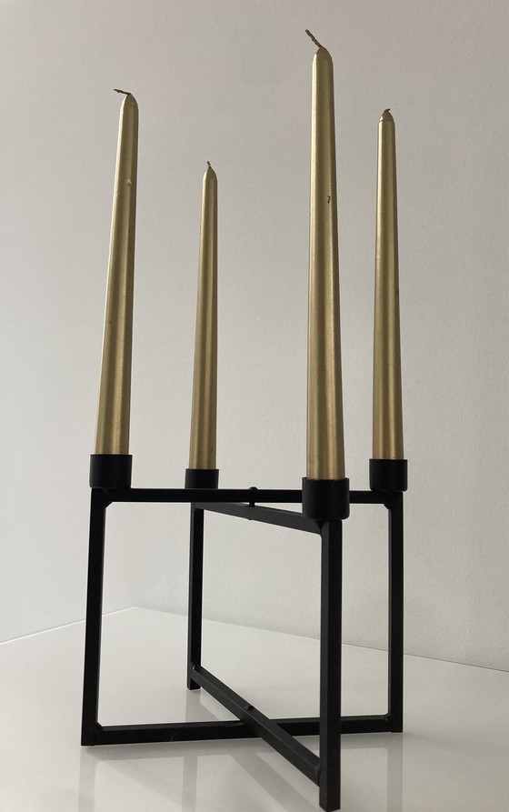 Image 1 of Tough, Movable Industrial Black Candlestick