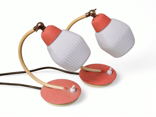 Pair of bedside lamps, Mid-Century