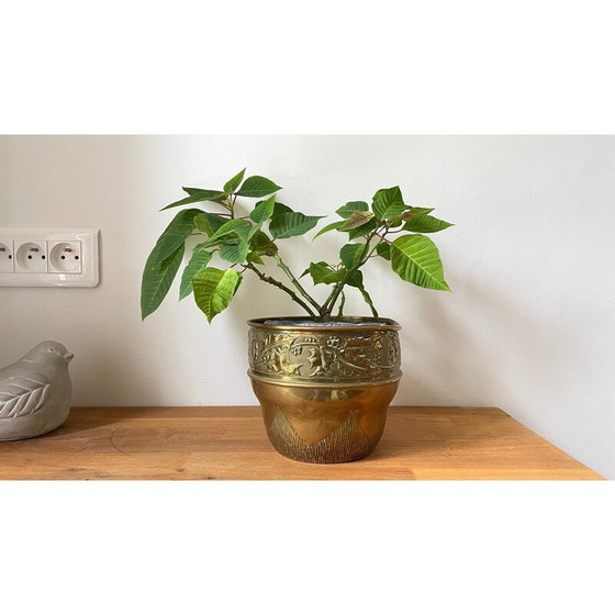 Image 1 of Vintage brass planter, 1980