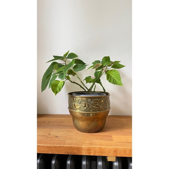 Image 1 of Vintage brass planter, 1980