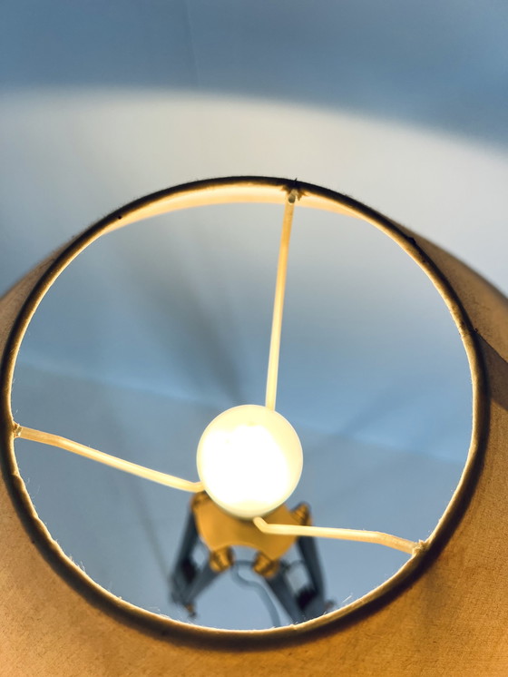 Image 1 of Lampe tripode en laiton et teck