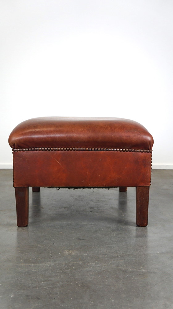 Image 1 of Beef leather hocker in English style