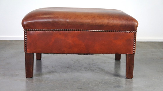 Image 1 of Beef leather hocker in English style