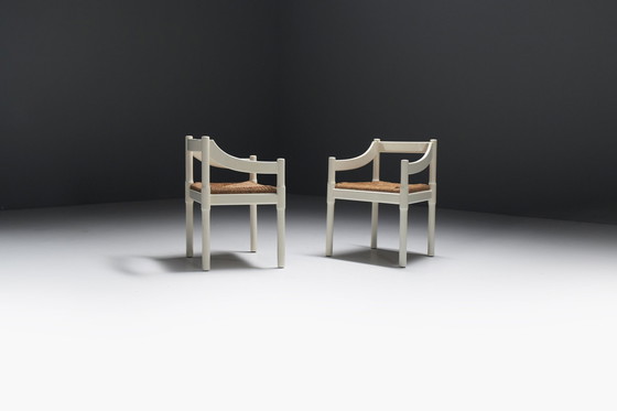 Image 1 of Great Set Of 12 Carimate Dining Chairs By Vico Magistretti For Cassina Italy