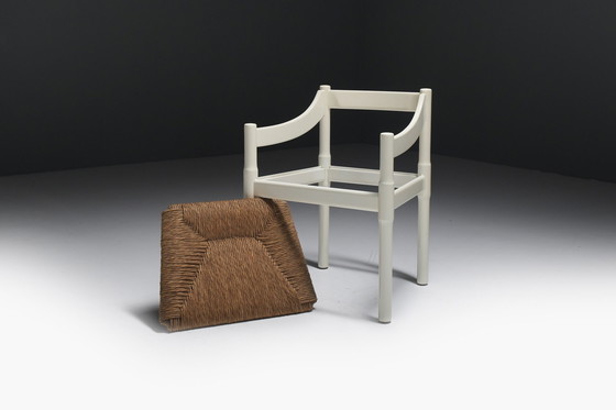 Image 1 of Great Set Of 12 Carimate Dining Chairs By Vico Magistretti For Cassina Italy