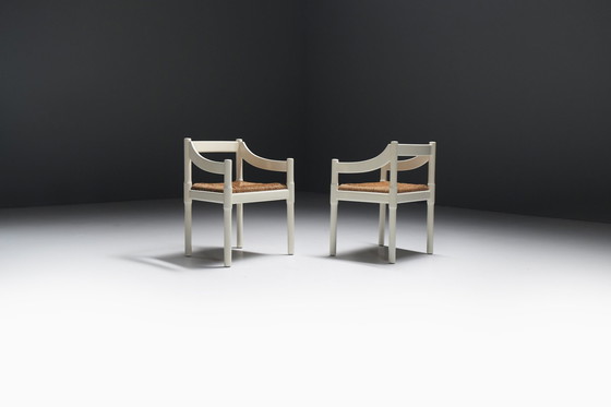 Image 1 of Great Set Of 12 Carimate Dining Chairs By Vico Magistretti For Cassina Italy