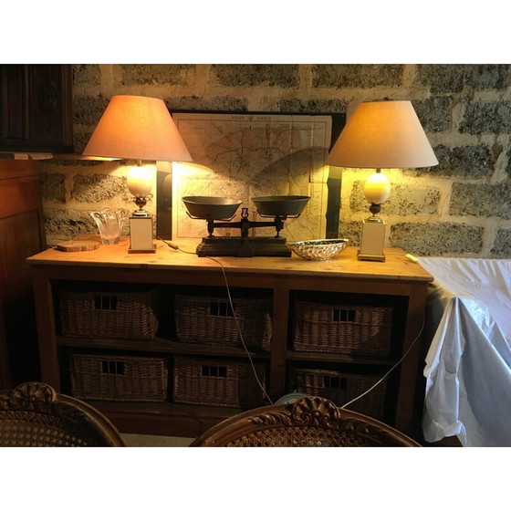 Image 1 of Pair of vintage egg lamps