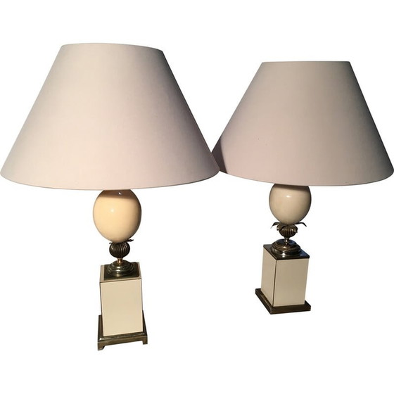 Image 1 of Pair of vintage egg lamps