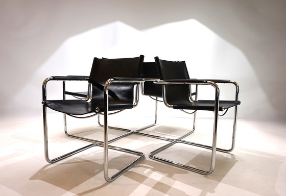 Image 1 of Set Of 4 Matteo Grassi Mg6 Dining Chairs By Mart Stam