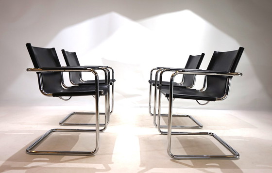 Image 1 of Set Of 4 Matteo Grassi Mg6 Dining Chairs By Mart Stam