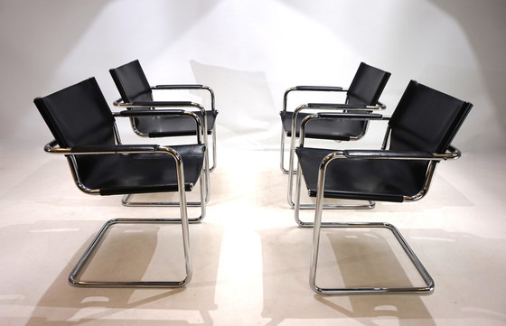 Image 1 of Set Of 4 Matteo Grassi Mg6 Dining Chairs By Mart Stam