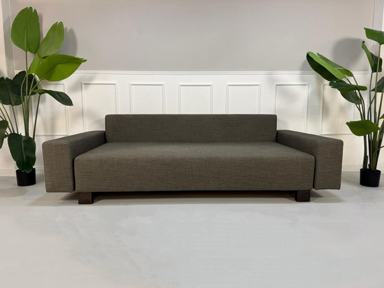 Image 1 of Signet designer sofa fabric gray brown sleep function